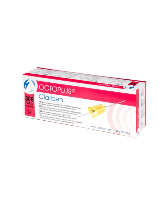 Aguja Octoplus 30G corta 0,3 x 21 mm. (100 uds.)