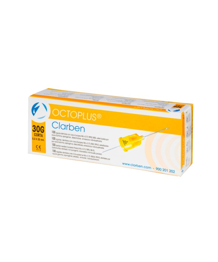 Aguja Octoplus 30G corta 0,3 x 25 mm. (100 uds.)