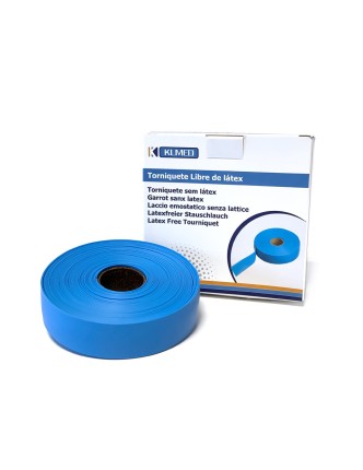 Torniquete libre de látex azul de 2,5 x 45 cm (25 uds)