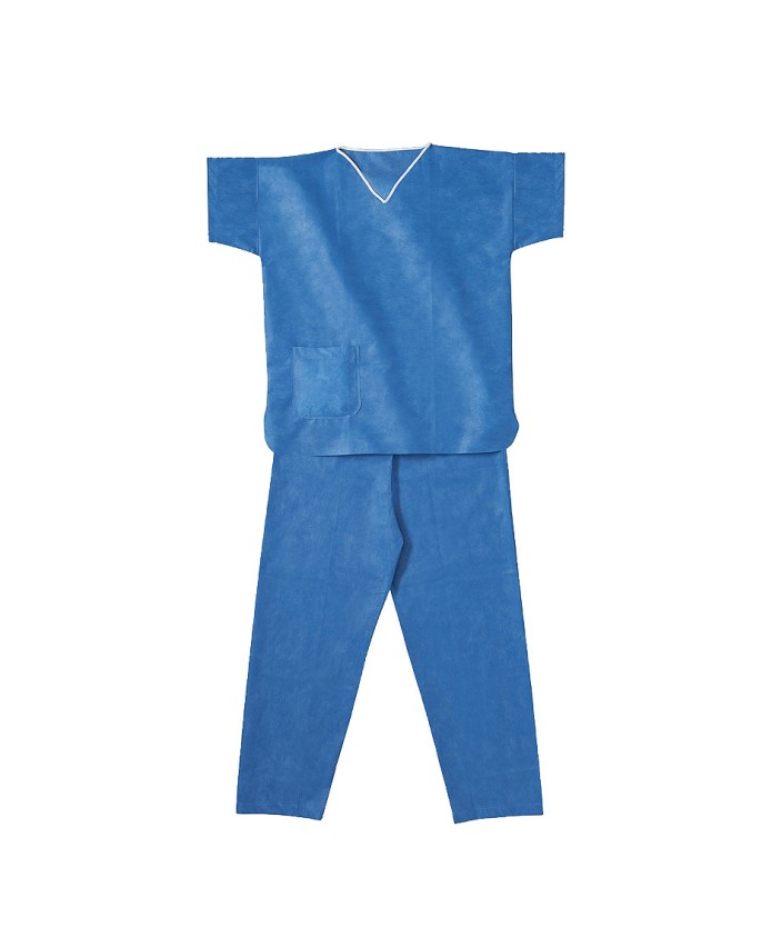 Pijama desechable SMS Azul (Cuello pico)