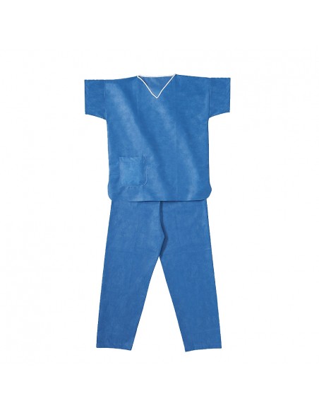 Pijama desechable SMS Azul (Cuello pico)