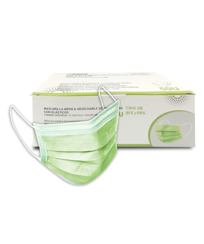MASCARILLA MÉDICA c.gomas 3 capas Lima (caja 50 uds.)