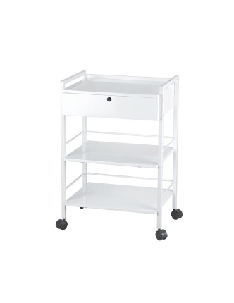 Carrito metálico con cajón Blanco