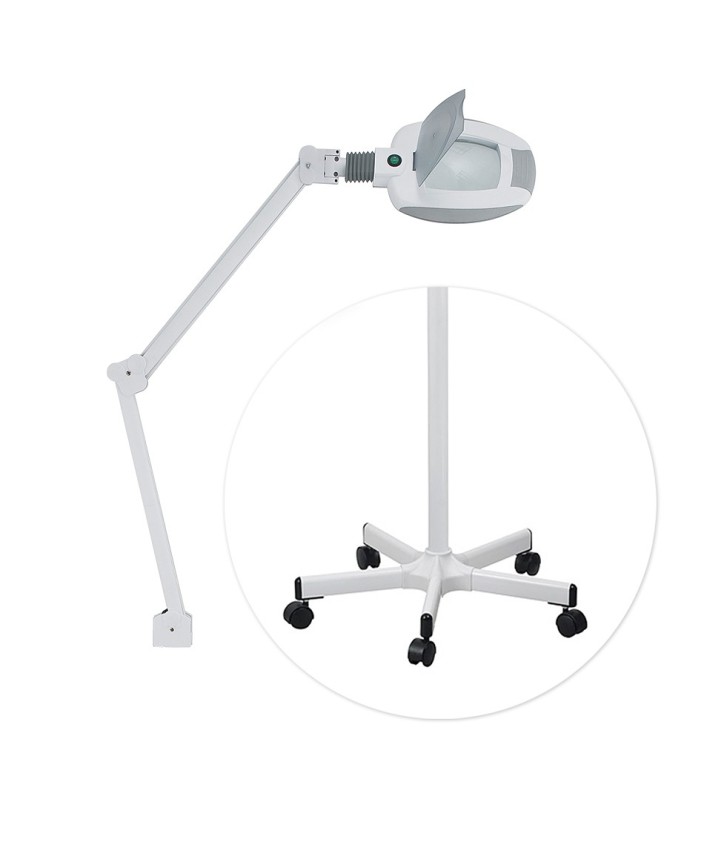 Lámpara Lupa Led con Base Rodable