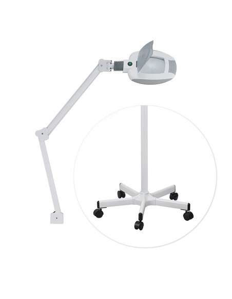 Lámpara Lupa Led con Base Rodable