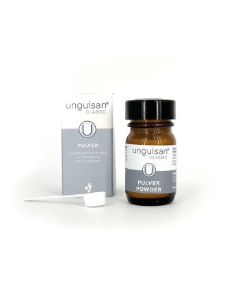 Unguisan Botella polvo, incluida cuchara 30 ml.