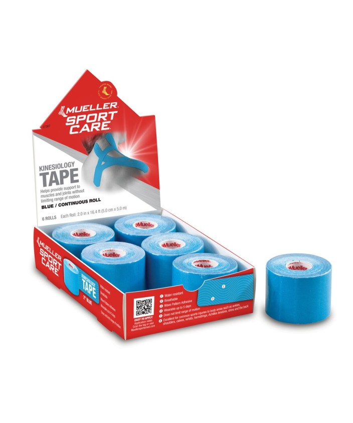 Vendaje neuromuscular adhesivo Kinesiotape Mueller Azul 6 uds.