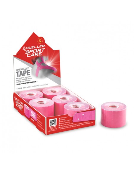 Vendaje neuromuscular adhesivo Kinesiotape Mueller Rosa 6 uds.
