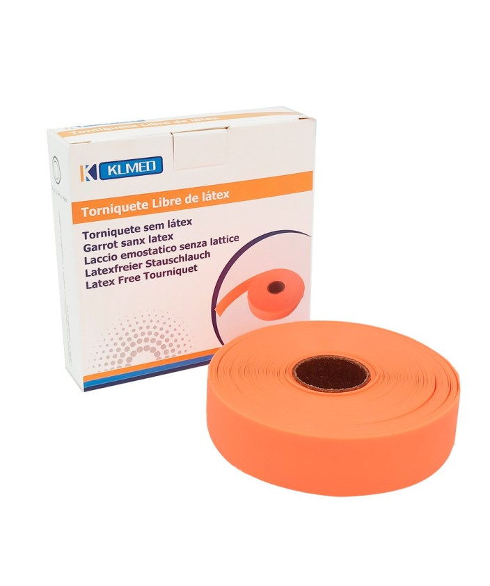 Torniquete libre de látex Naranja de 2,5 x 45 cm (25 uds)