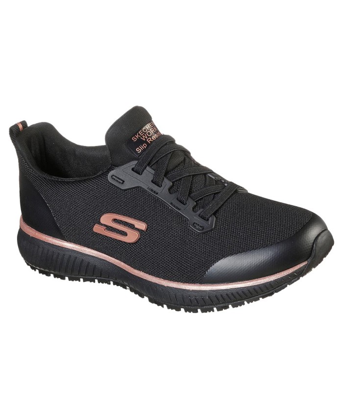 Zapatilla trabajo Skechers Squad Mujer Negro/Rosa