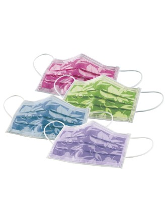 MASCARILLA FLORAL rectangular c.gomas 3 capas (caja 50 uds.)