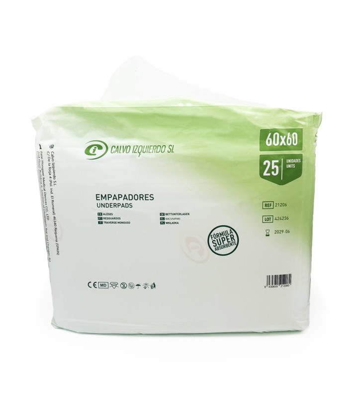 Empapadores 60x60 cm (25 uds.) | Desechables clínicos
