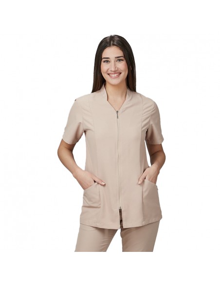 Casaca Mujer Menorca Arena – Microfibra Profesional y Transpirable | Podoservice