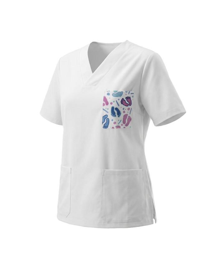 Casaca Unisex Blanco con Bolsillo Pies