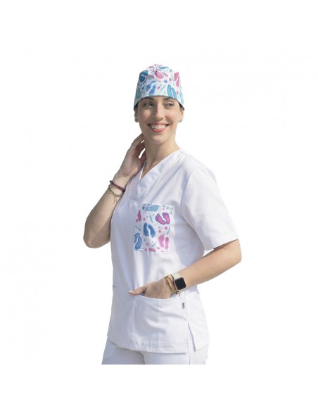 Casaca Unisex Blanco con Bolsillo Pies