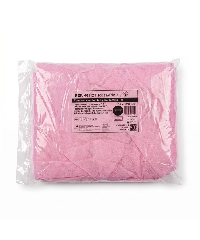 Funda camilla TST 95x220 cm. Rosa 25gr/m2 1 ud.