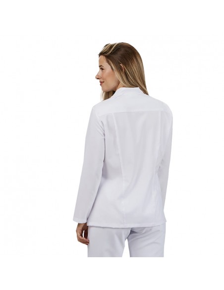 Blusa Mujer Manga Larga con botó oculto Blanco